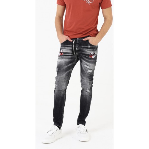 Acquista online Jeans G2Firenze black birds Pantaloni G2 Firenze 54,00 € paga con PayPal