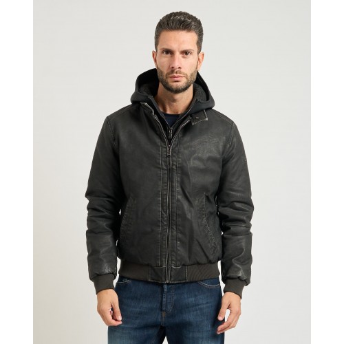 Acquista online Yes Zee ecopelle con cappuccio e pettorina estraibile Giubbotti Yes Zee 112,00 € paga con PayPal