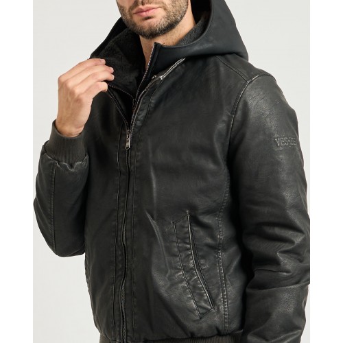 Acquista online Yes Zee ecopelle con cappuccio e pettorina estraibile Giubbotti Yes Zee 112,00 € paga con PayPal