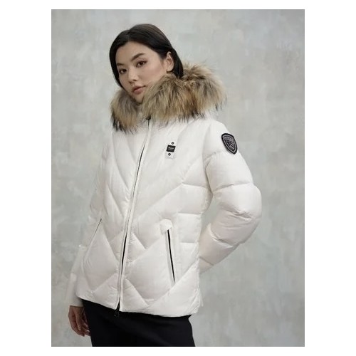 Acquista online Blauer Alicia piumino a linee geometriche con pelliccia Giubbotti Blauer 420,00 € paga con PayPal