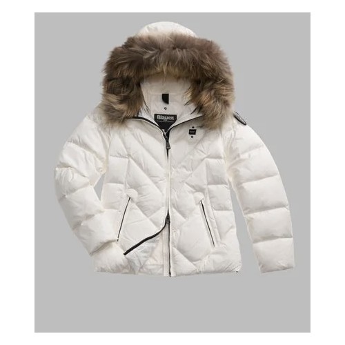 Acquista online Blauer Alicia piumino a linee geometriche con pelliccia Giubbotti Blauer 420,00 € paga con PayPal