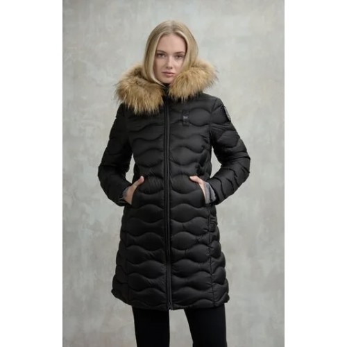 Acquista online Blauer piumino lungo ad onde con pelliccia Giubbotti Blauer 385,00 € paga con PayPal