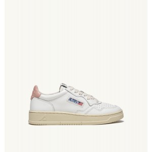 sneakers medalist low in pelle bianca e rosa