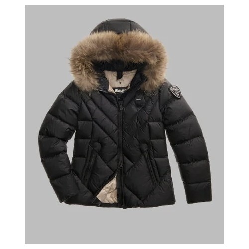Acquista online Blauer Alicia piumino a linee geometriche con pelliccia Giubbotti Blauer 428,00 € paga con PayPal